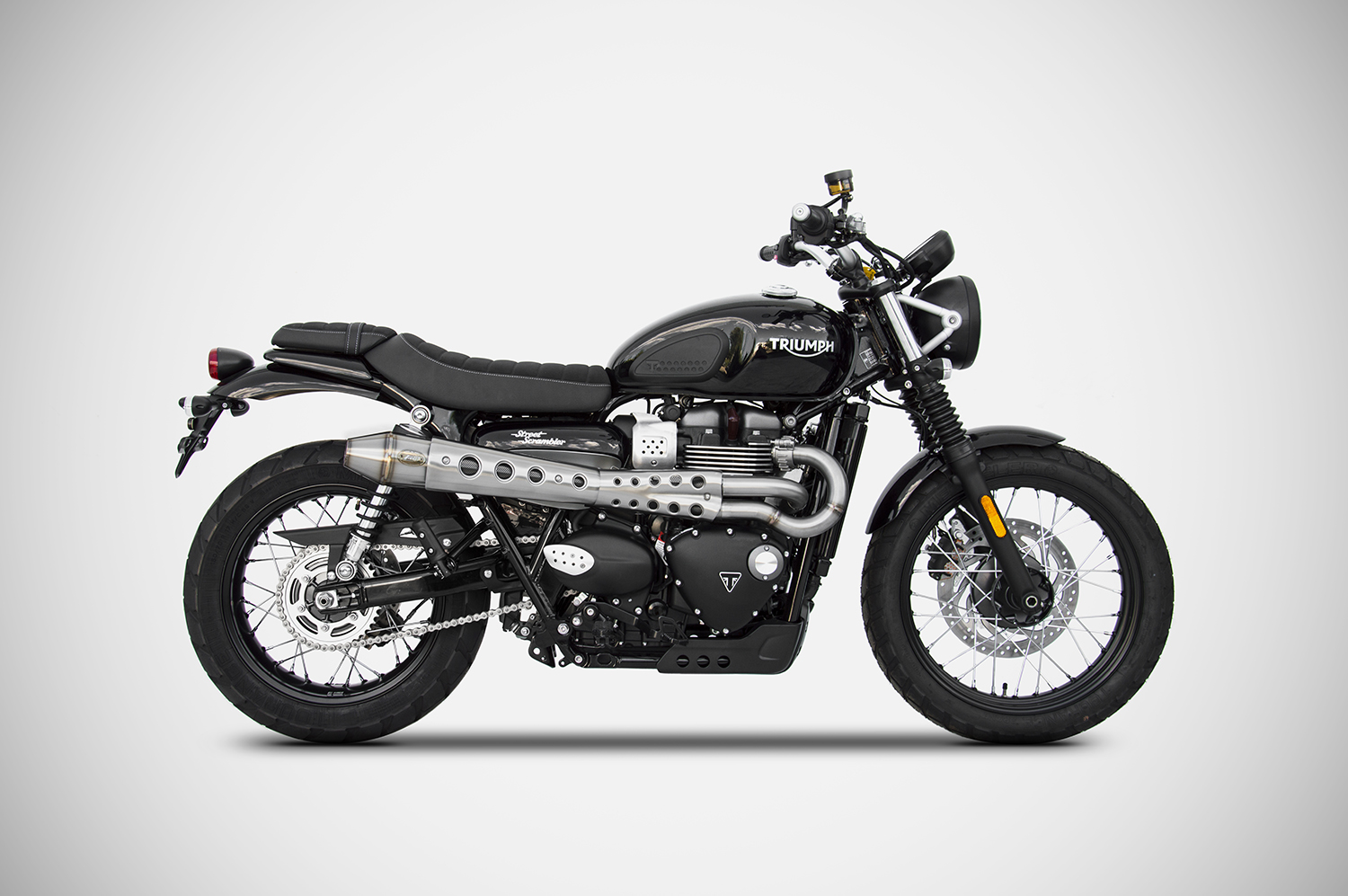 ZARD Full CONICAL HIGH MOUNT Exhaust for Triumph Street Scrambler ZARD Full CONICAL HIGH MOUNT Exhaust for Triumph Street Scrambler